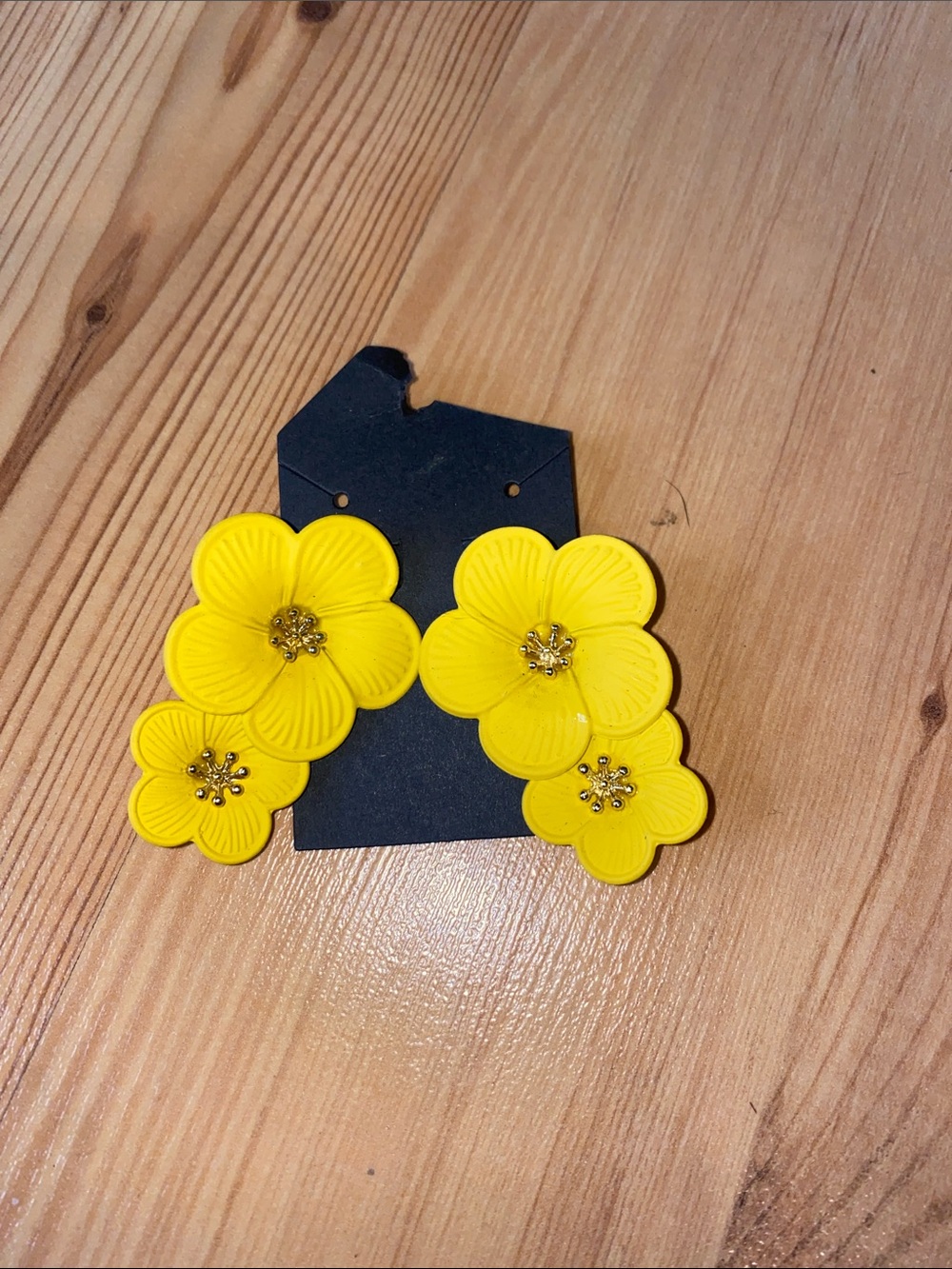 Yellow Floral Statement Earrings